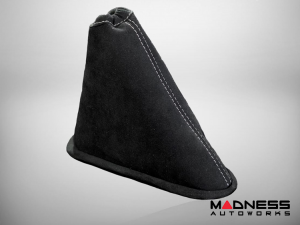 FIAT 500 eBrake Boot - Alcantara - Black w/ White Stitching